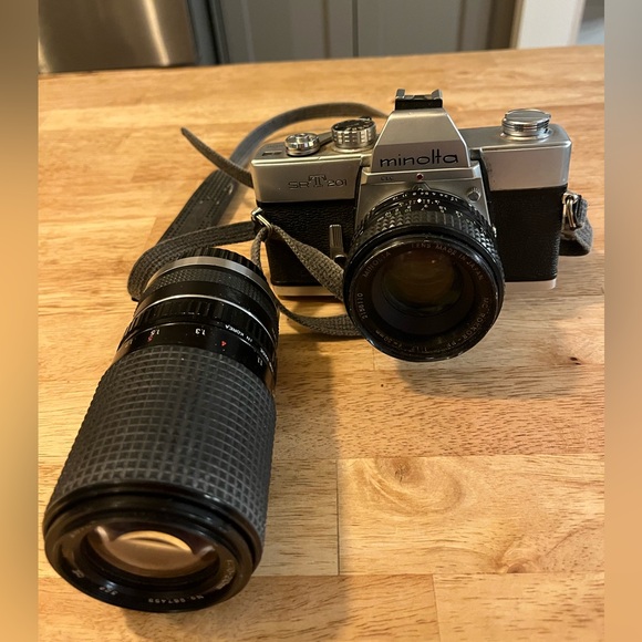 Minolta Other - Minolta SRT 201 Film Camera w/ Minolta 50mm 1.7 And Extra Lens Japan